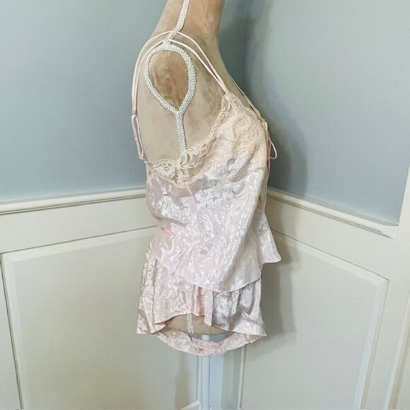 Victoria's Secret Gold Label Vintage Satin Jacquard Lace Pajama Set Med - Picture 6 of 11